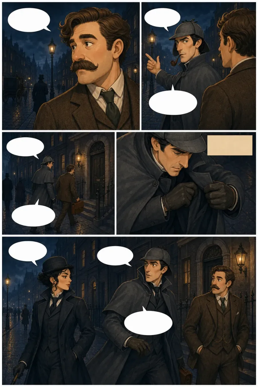 The same page inked and colored, its balloons still waiting for the letterer