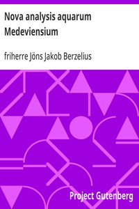 Cover of Nova analysis aquarum Medeviensium