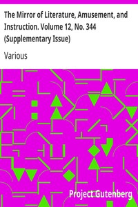 Cover of The Mirror of Literature, Amusement, and Instruction. Volume 12, No. 344 (Supplementary Issue)
