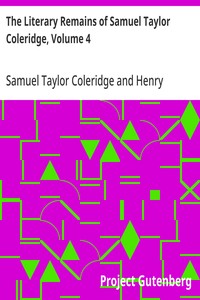 Cover of The Literary Remains of Samuel Taylor Coleridge, Volume 4