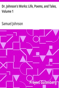 Cover of Dr. Johnson's Works: Life, Poems, and Tales, Volume 1 The Works of Samuel Johnson, LL.D., in Nine Volumes