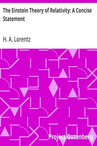 Cover of The Einstein Theory of Relativity: A Concise Statement