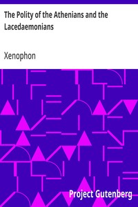 Cover of The Polity of the Athenians and the Lacedaemonians