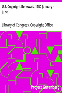 Cover of U.S. Copyright Renewals, 1950 January - June