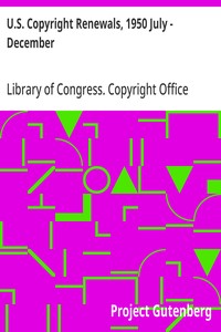 Cover of U.S. Copyright Renewals, 1950 July - December