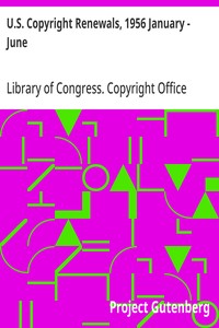 Cover of U.S. Copyright Renewals, 1956 January - June