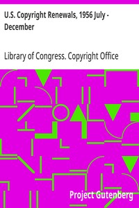 Cover of U.S. Copyright Renewals, 1956 July - December