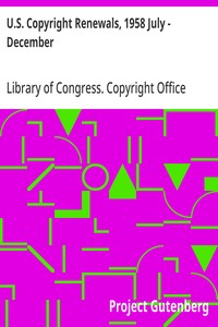 Cover of U.S. Copyright Renewals, 1958 July - December