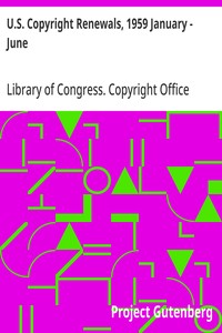 Cover of U.S. Copyright Renewals, 1959 January - June