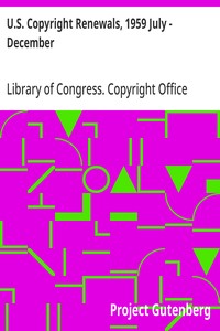 Cover of U.S. Copyright Renewals, 1959 July - December