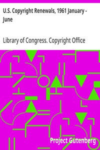 Cover of U.S. Copyright Renewals, 1961 January - June