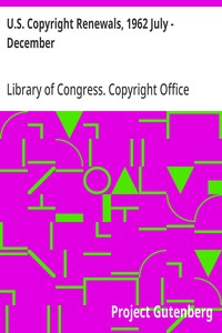 Cover of U.S. Copyright Renewals, 1962 July - December