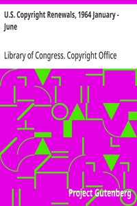 Cover of U.S. Copyright Renewals, 1964 January - June