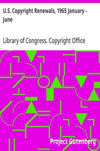 Cover of U.S. Copyright Renewals, 1965 January - June