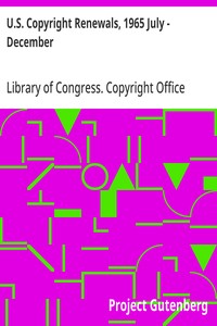 Cover of U.S. Copyright Renewals, 1965 July - December