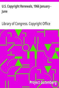 Cover of U.S. Copyright Renewals, 1966 January - June