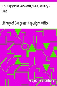 Cover of U.S. Copyright Renewals, 1967 January - June