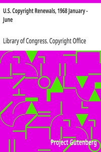 Cover of U.S. Copyright Renewals, 1968 January - June
