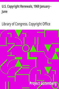 Cover of U.S. Copyright Renewals, 1969 January - June