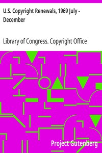 Cover of U.S. Copyright Renewals, 1969 July - December