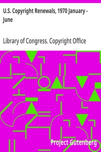 Cover of U.S. Copyright Renewals, 1970 January - June