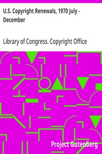 Cover of U.S. Copyright Renewals, 1970 July - December