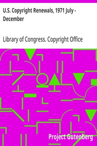 Cover of U.S. Copyright Renewals, 1971 July - December