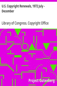 Cover of U.S. Copyright Renewals, 1972 July - December