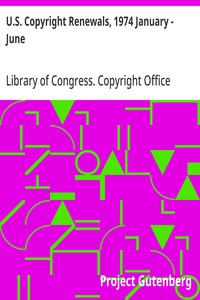 Cover of U.S. Copyright Renewals, 1974 January - June