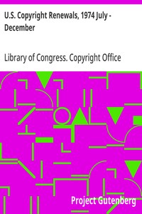 Cover of U.S. Copyright Renewals, 1974 July - December