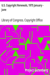 Cover of U.S. Copyright Renewals, 1975 January - June