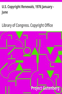 Cover of U.S. Copyright Renewals, 1976 January - June