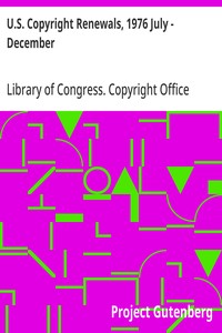 Cover of U.S. Copyright Renewals, 1976 July - December