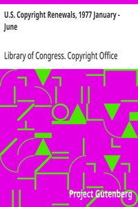 Cover of U.S. Copyright Renewals, 1977 January - June
