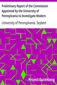 Cover of Preliminary Report of the Commission Appointed by the University of Pennsylvania to Investigate Modern Spiritualism In Accordance with the Request of the Late Henry Seybert
