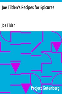 Cover of Joe Tilden's Recipes for Epicures