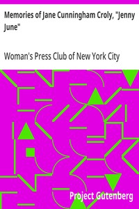 Cover of Memories of Jane Cunningham Croly, "Jenny June"