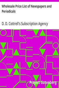 Cover of Wholesale Price List of Newspapers and Periodicals