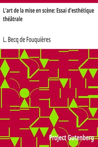 Cover of L'art de la mise en scène: Essai d'esthétique théâtrale