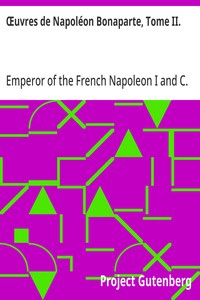 Cover of Œuvres de Napoléon Bonaparte, Tome II.