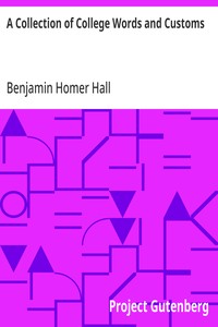 Cover of A Collection of College Words and Customs