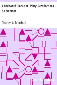 Cover of A Backward Glance at Eighty: Recollections & Comment