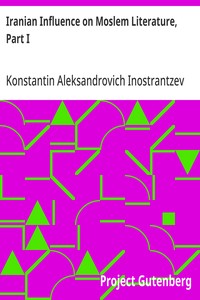 Cover of Iranian Influence on Moslem Literature, Part I