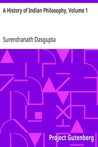 Cover of A History of Indian Philosophy, Volume 1