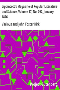 Cover of Lippincott's Magazine of Popular Literature and Science, Volume 17, No. 097, January, 1876