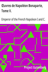 Cover of Œuvres de Napoléon Bonaparte, Tome V.