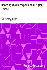 Cover of Browning as a Philosophical and Religious Teacher