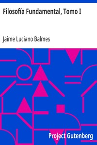 Cover of Filosofía Fundamental, Tomo I
