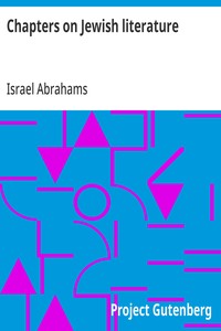 Cover of Chapters on Jewish literature