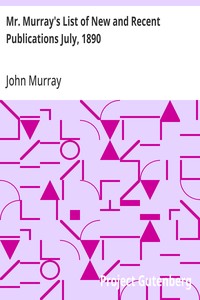 Cover of Mr. Murray's List of New and Recent Publications July, 1890